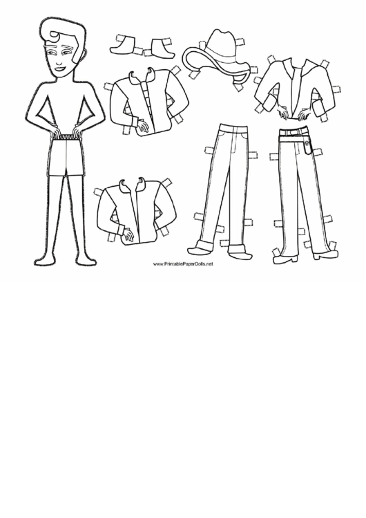Cowboy Paper Doll Coloring Pages Printable pdf