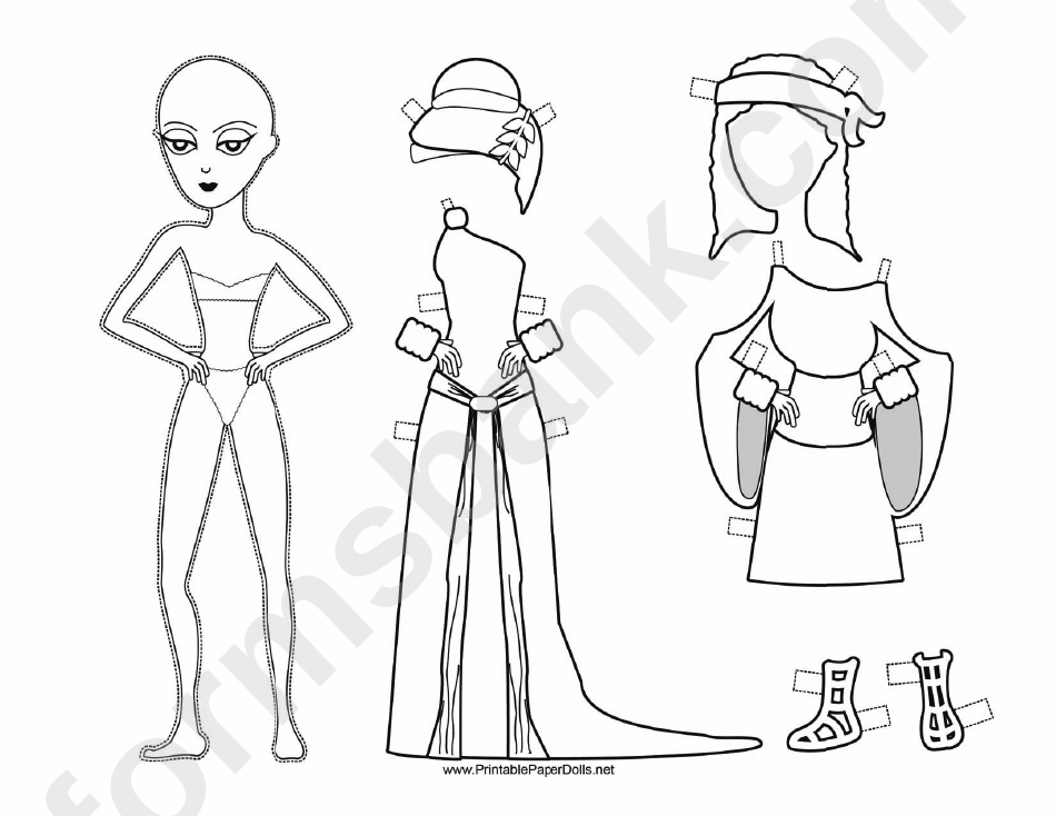 Fairy Paper Doll Coloring Pages