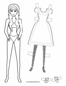 Dress And Socks Paper Doll Coloring Pages