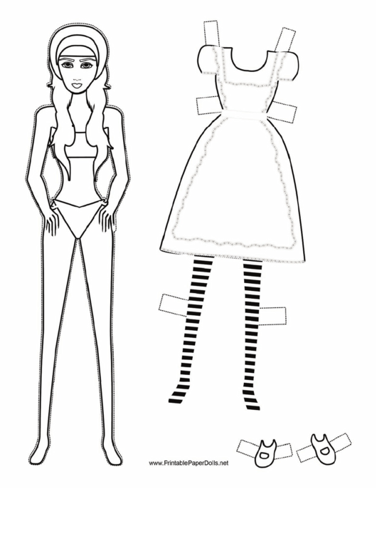 Dress And Socks Paper Doll Coloring Pages Printable pdf