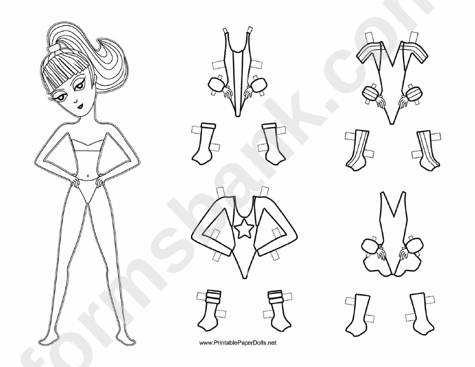 Swimsuit Paper Doll Coloring Pages