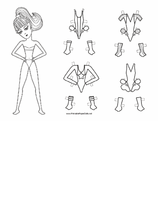 Swimsuit Paper Doll Coloring Pages Printable pdf