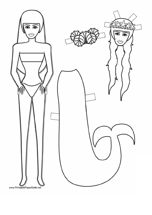 Another Mermaid Paper Doll Coloring Pages