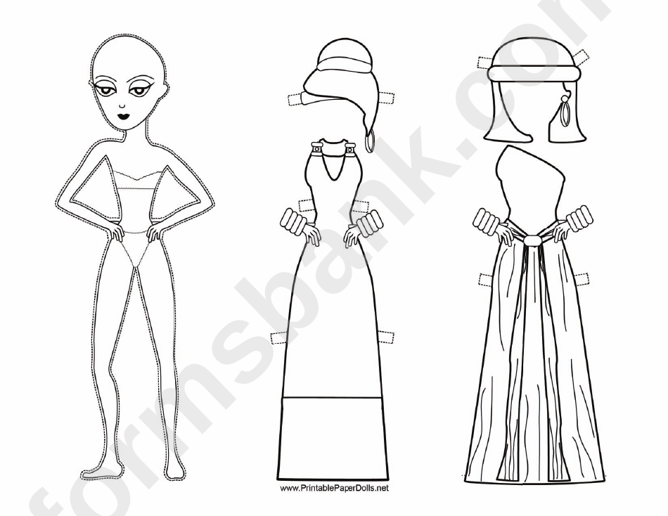1920s Paper Doll Coloring Pages printable pdf download