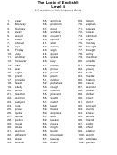 Compilation Of High Frequency Logic Of English Words List - Level 4