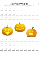 Scary Addition (C) Math Worksheet With Answers Printable pdf
