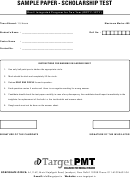 Sample Paper Scholarship Test Worksheet With Answers - Dual/integrated Program For Two Year