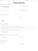 Chapter 10 Review Math Worksheet