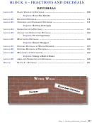Block 4 Fractions And Decimals Math Worksheet With Answers