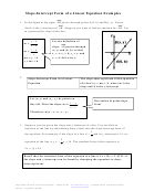 Slope-intercept Form Of A Linear Equation Examples Worksheet - Johnny Wolfe, Jay High School, 2001