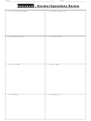 Homework - Decimal Operations Review Worksheet Printable pdf