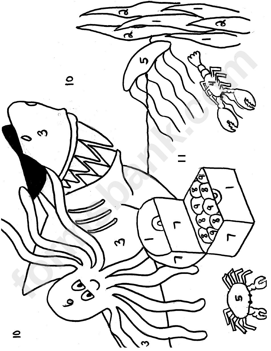 Under The Sea Coloring Fun Measuring Angles Worksheet With Answer Key