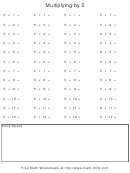 Multiplying By 5 Math Worksheet With Answers