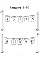 T Shirt Numbers 1-10 Chart - Black And White