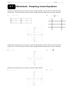 4.1 Worksheet: Graphing Linear Equations Worksheet