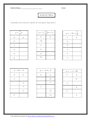 Function Tables Worksheet With Answers
