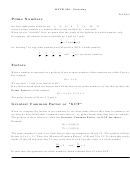 Math 020 Factoring Worksheet With Answers - Cuny, 2009