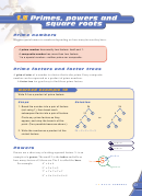 Exercise 1.5 Primes, Powers And Square Roots Worksheet - Heinemann Maths Zone