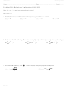 Worksheet 2.10 Derivatives Of Log Functions & Log Diff