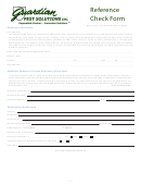Reference Check Form - Guardian Pest Solutions