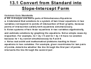 13.1 Convert From Standard Into Slope-intercept Form Worksheet