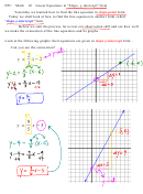 Linear Equations In "Slope- Y-Intercept" Form Worksheets With Answers - Fpc Math 10 Printable pdf