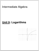 Intermediate Algebra Unit 9: Logarithms Worksheet - Tangient Llc