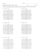Logarithmic Functions Day 2 Worksheet - Algebra 2, 11th Grade Printable pdf