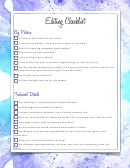 Editing Checklist Template Printable pdf