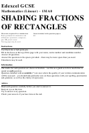 Edexcel Gcse Mathematics (linear) 1ma0 - Shading Fractions Of Rectangles