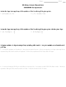 Writing Linear Equations Graded Assignment Worksheet