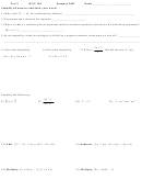 Test 3 Mat 190 Exponent Worksheet - 2007 Printable pdf