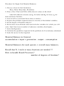 Single Unit Material Balances Chemical Reactions Worksheet Printable pdf