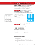 Chapter 5 Solving Systems Of Linear Equations - 5.5 Solving Equations By Graphing Worksheet
