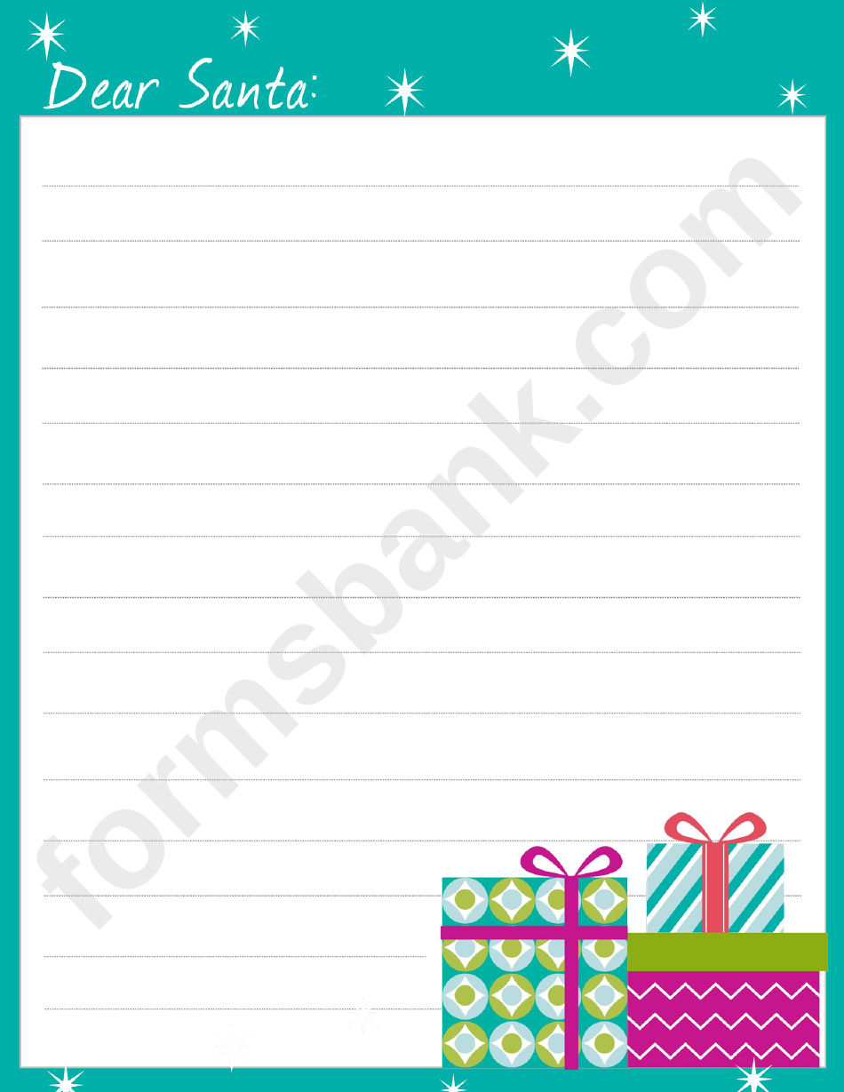 Letter To Santa Template - Gift Boxes