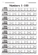 Numbers 1-100 Number Line Worksheet With Answers Printable pdf