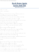 John Denver - Back Home Again Lyrics And Tab