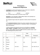 Pronouns Subjective/objective English Worksheet With Answers - Bowvalley College