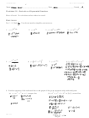 Worksheet 2.9 - Derivatives Of Exponential Functions With Answers