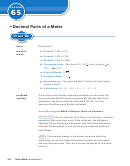 Lesson 65 Decimal Parts Of A Meter Math Worksheet - Saxon Math Intermediate 5