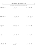 Order Of Operations (j) Math Worksheet With Answers
