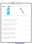 Milliliters And Liters Capacity Worksheet With Answers