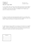 Category 4 Arithmetic Meet #5 Worksheet With Answers - 2001 Printable pdf