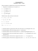 Writing Equations In Standard Form Worksheet With Answers - Precalculus H/gt Printable pdf