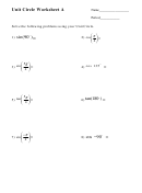 Unit Circle Trigonometry Worksheet
