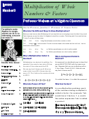 Multiplication Of Whole Numbers & Factors Worksheet With Answers - Professor Weissman's Algebra Classroom