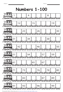 Numbers 1-100 Number Line Worksheet With Answers