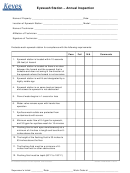 Eyewash Station - Annual Inspection Form - Keyes Printable pdf