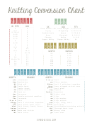 Knitting Conversion Chart Printable pdf