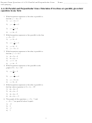 Regents Exam Questions A.a.38: Parallel And Perpendicular Lines Worksheet With Answers